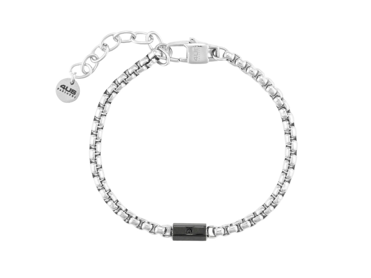 Bracciale 4US Cesare Paciotti Uomo Acciaio Inserto in pvd nero 4UBR7016